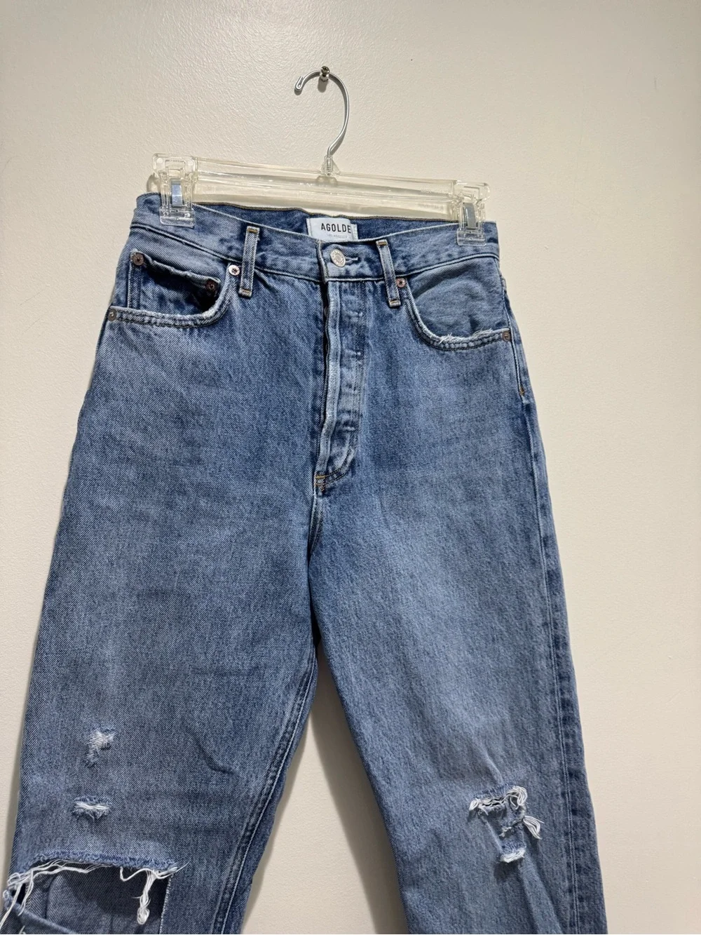 AGOLDE 90’s Pinch Waist Jeans Size 25 High Rise Straight Leg Distressed